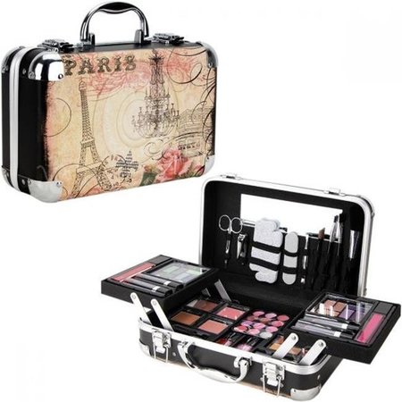 Ver Ver VMK1506PARI Paris Theme Makeup Gift Set with Extendable Trays & Mirror - 61 Piece VMK1506PARI